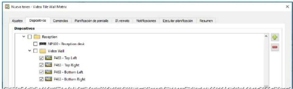 NEC NaViSet Administrator 2 - Ejempio de tarea: Uso de 控les espécíficos del dispositivo para configurar un Tile-Matrix - 2
