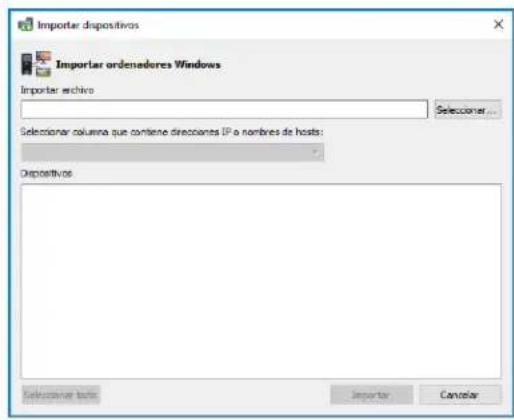 NEC NaViSet Administrator 2 - Cuadro deDSLalogo Importar dispositivos:ordenadores Windows - 1