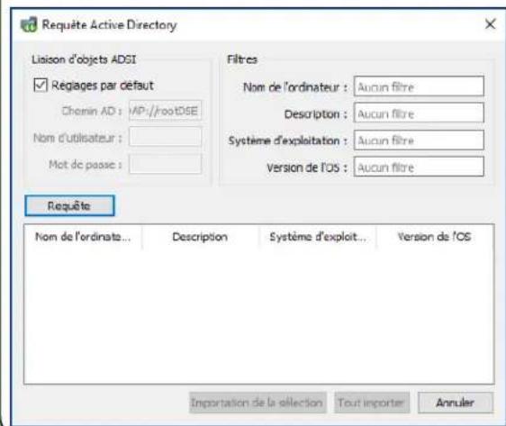 NEC NaViSet Administrator 2 - Boîte de dialogue Requête Active Directory - 1