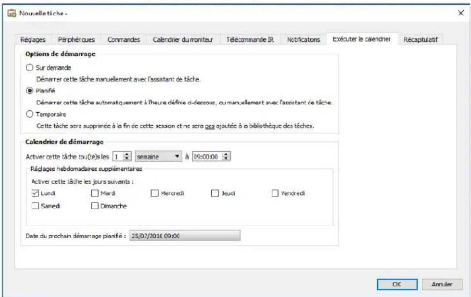 NEC NaViSet Administrator 2 - Onglet Executer le calendrier - 1