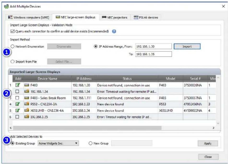 NEC NaViSet Administrator 2 - Adding Multiple Devices - 2