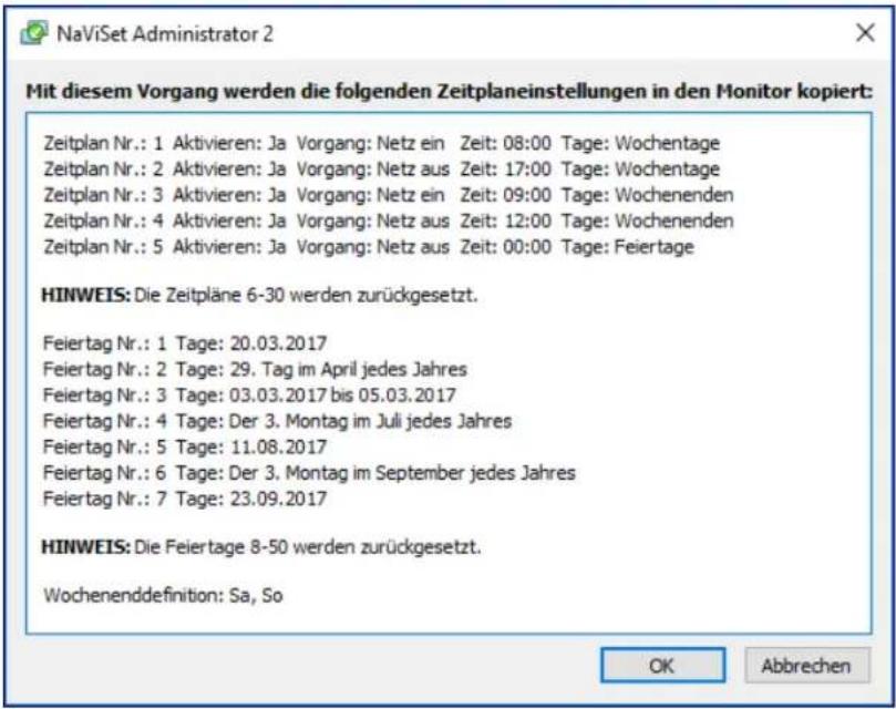 NEC NaViSet Administrator 2 - Eigenschaftenregisterkarte Monitor-Zeitplan - 6