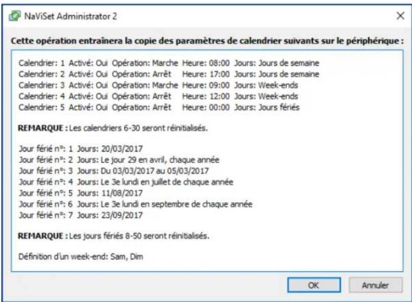 NEC NaViSet Administrator 2 - Onglet de propriétés Calendrier du moniteur - 7