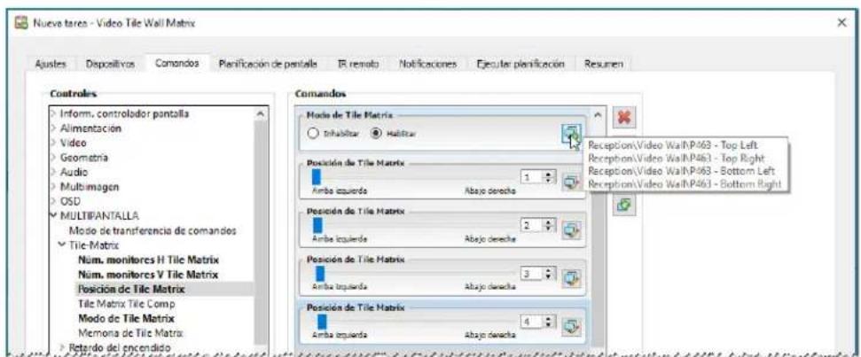 NEC NaViSet Administrator 2 - Ejempio de tarea: Uso de 控les espécíficos del dispositivo para configurar un Tile-Matrix - 7