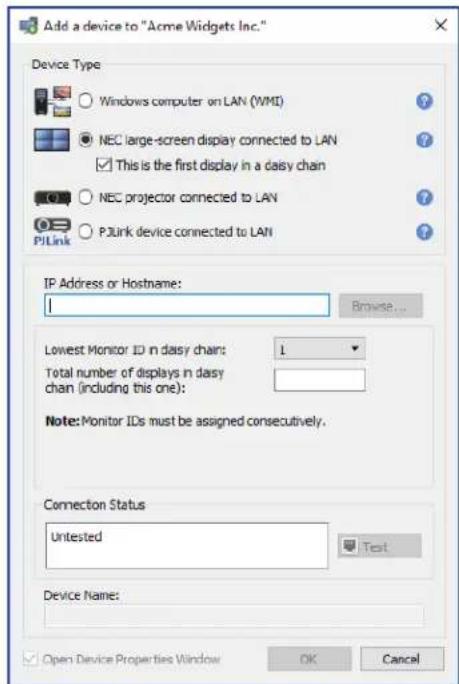 NEC NaViSet Administrator 2 - Adding NEC large-screen display(s) connected to LAN - 1