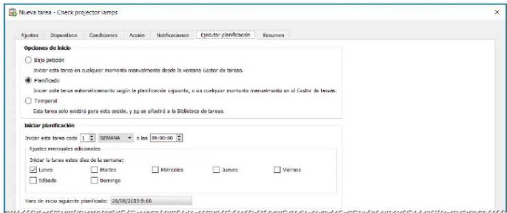 NEC NaViSet Administrator 2 - Ejempio de tarea: Compruebe si hay lámparas de proyectores que se tengan que reemplazar pronto - 5