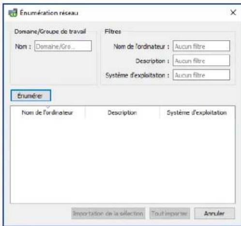 NEC NaViSet Administrator 2 - Boite de dialogue Énumération du réseau - 1