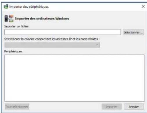NEC NaViSet Administrator 2 - Boite de dialogue Importer des périphériques : ordinateurs Windows - 1