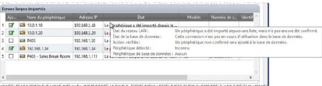 NEC NaViSet Administrator 2 - Importation de périhériques : mode de validation des périhériques - 4