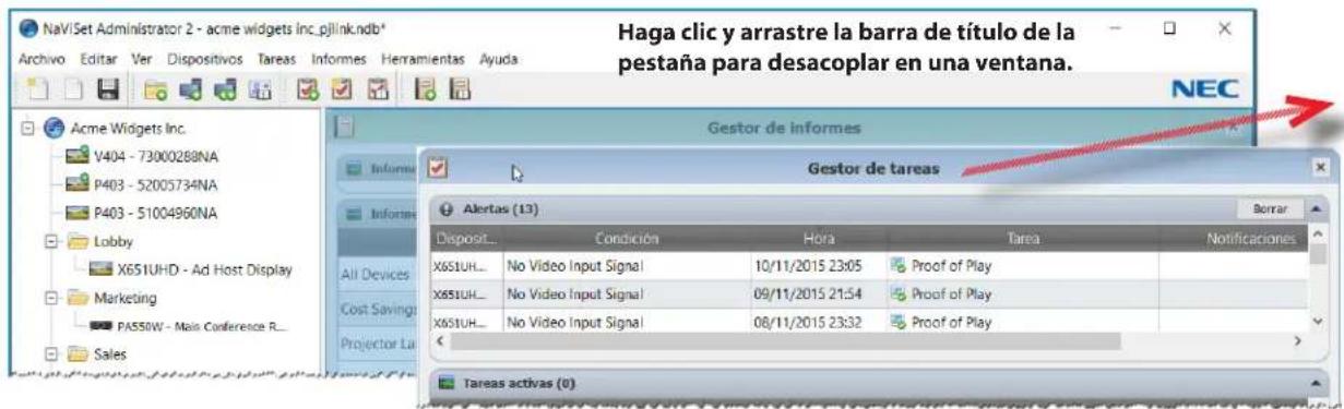 NEC NaViSet Administrator 2 - Área de ventanas anclables - 1