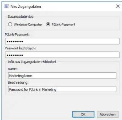NEC NaViSet Administrator 2 - Hinzufugen von neuen Zugangsdaten - 1