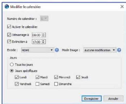 NEC NaViSet Administrator 2 - Onglet de propriétés Calendrier du moniteur - 2