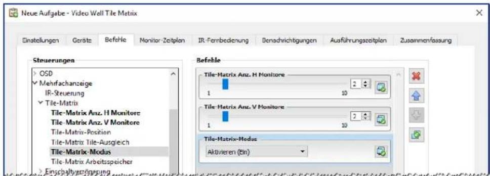 NEC NaViSet Administrator 2 - Beisplaufgabe: Verwenden von gerätespezifischen Steuerungen zur Konfiguration einer Tile-Matrix - 2