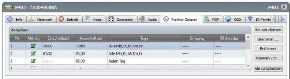 NEC NaViSet Administrator 2 - Eigenschaftenregisterkarte Monitor-Zeitplan - 1
