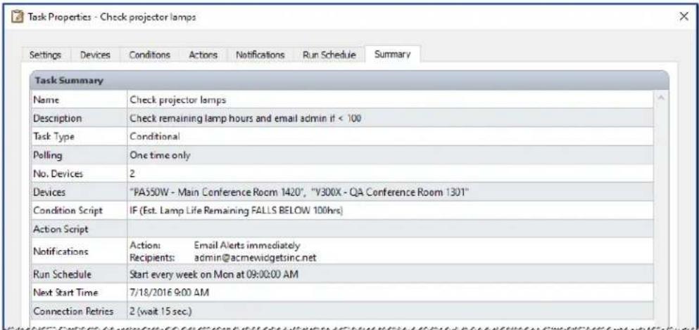 NEC NaViSet Administrator 2 - Example Task: Check for projector lamps close to needing replacement - 5