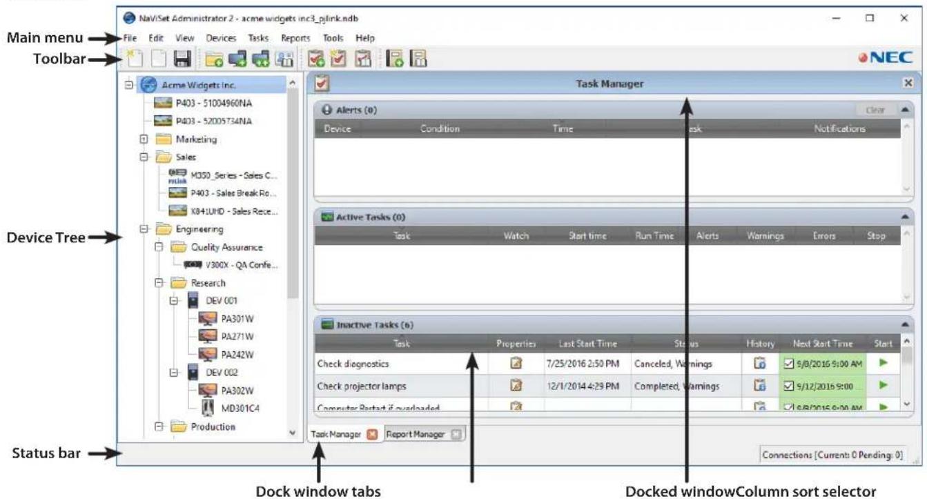 NEC NaViSet Administrator 2 - Main Window - 1