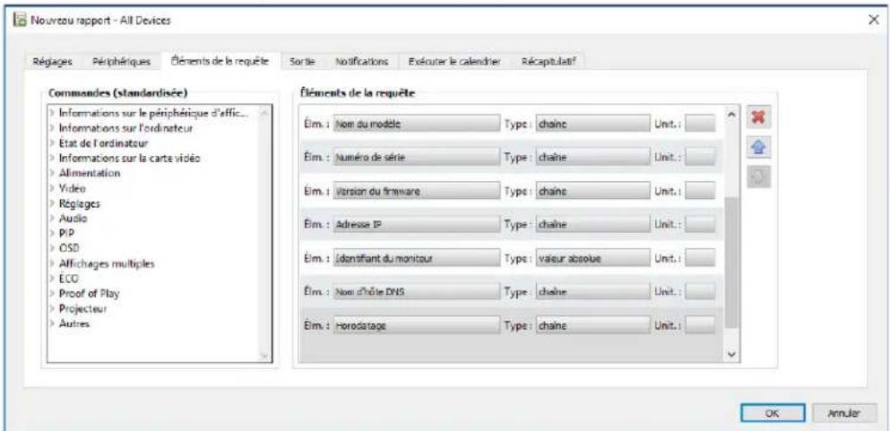 NEC NaViSet Administrator 2 - Onglet Éléments de la requête - 1