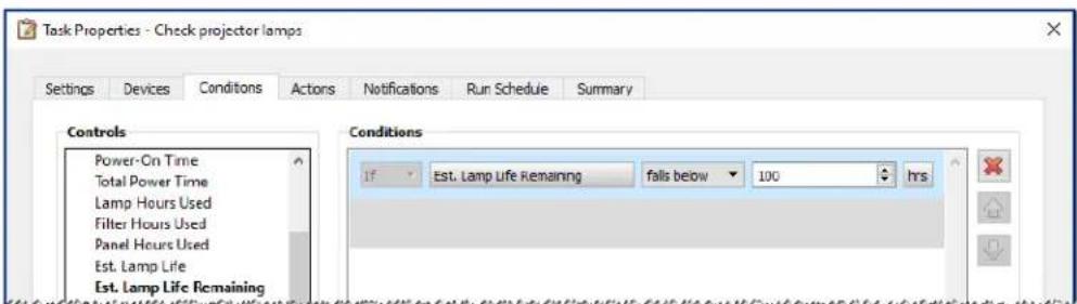 NEC NaViSet Administrator 2 - Example Task: Check for projector lamps close to needing replacement - 2