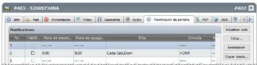 NEC NaViSet Administrator 2 - Pestana de propiedades Planificacion de pantalla - 1