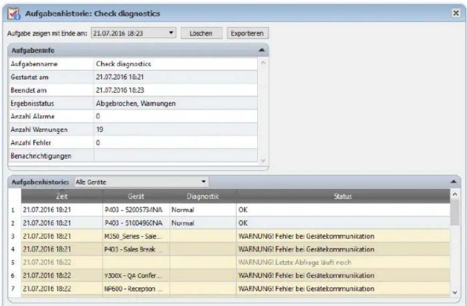 NEC NaViSet Administrator 2 - Aufgabenhistorie - 1