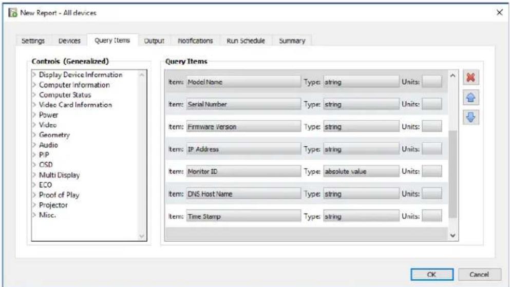 NEC NaViSet Administrator 2 - Query Items Tab - 1