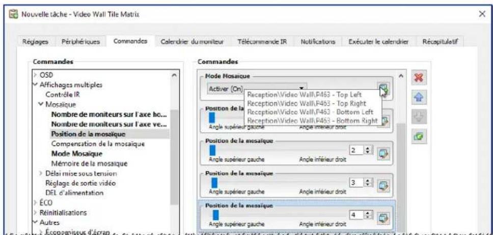 NEC NaViSet Administrator 2 - Exemple de tâche : Utilisation des commandes spécifiques d'un périhérique pour configurer une mosaïque - 6