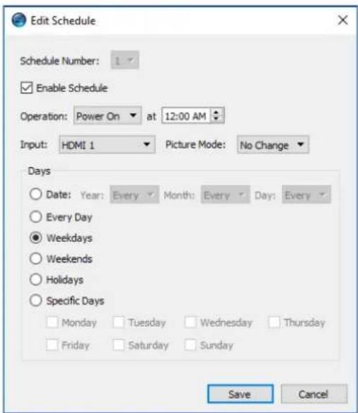 NEC NaViSet Administrator 2 - Display Schedule Property Tab - 4