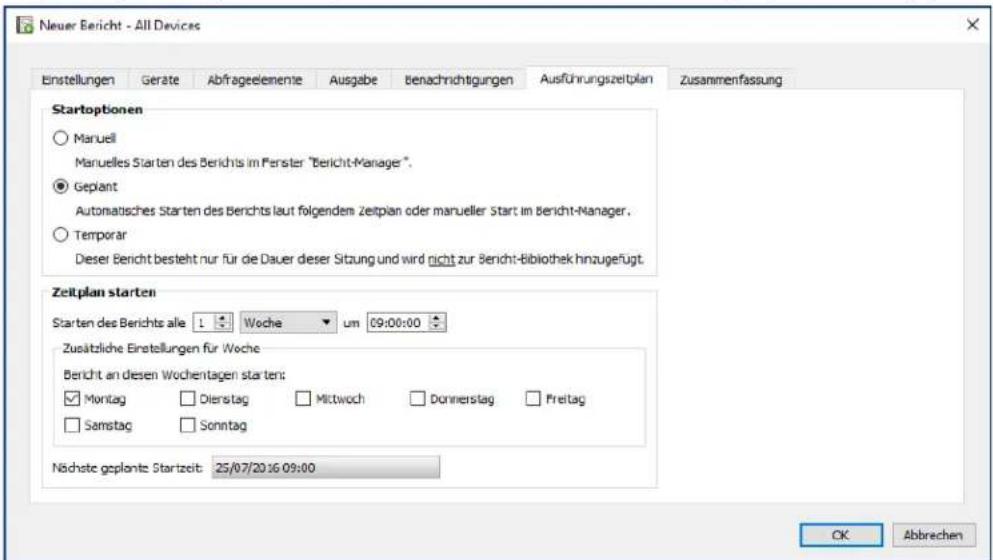 NEC NaViSet Administrator 2 - Registerkarte Ausführungszeitplan - 1