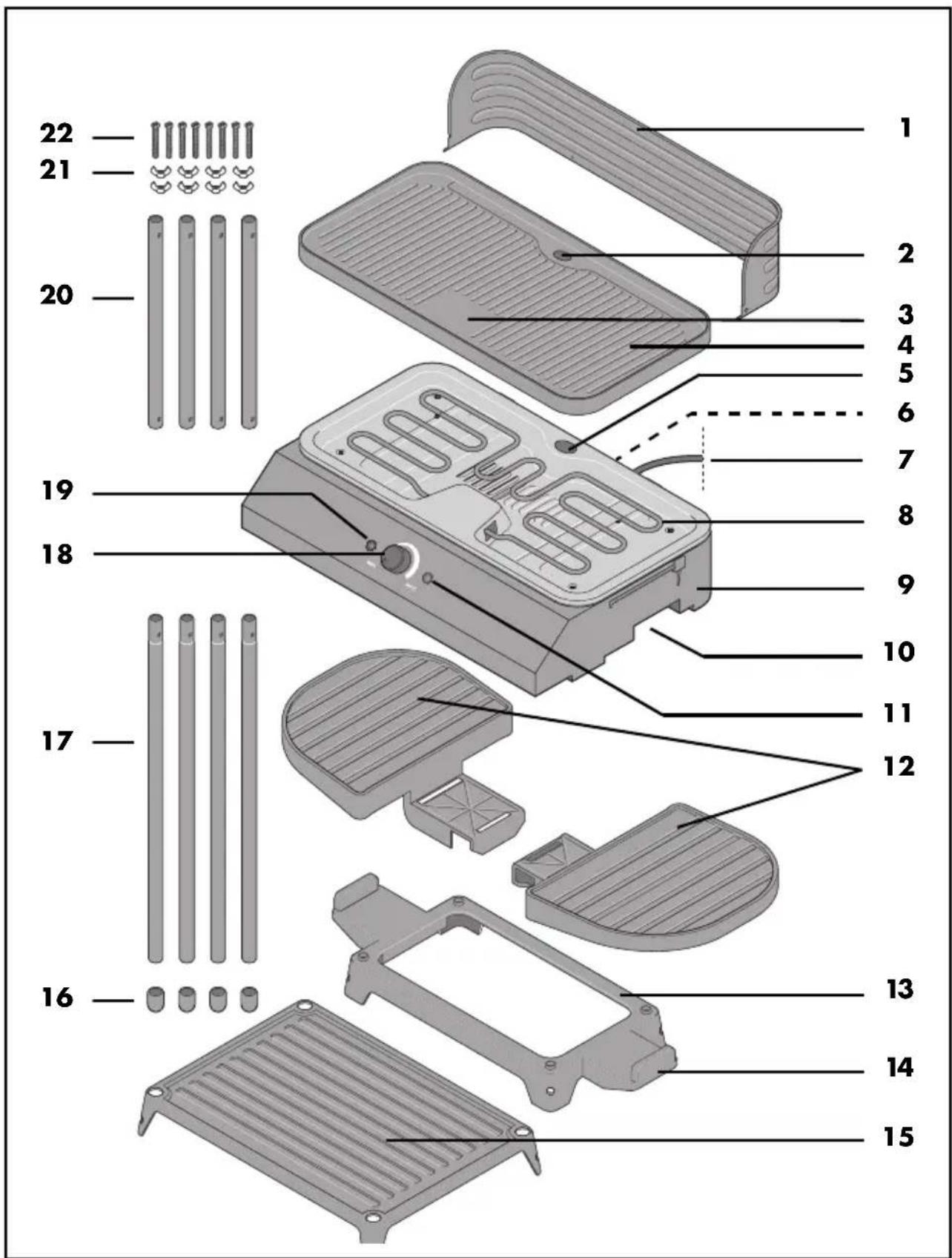 Grillmeister SEGS 2200 B2 - Übersicht / Overview / Aperçu de l'appareil / Overzicht / Przegląd / Přehled / Prehlad / Vista general / Oversigt - 1