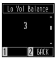 KAWAI CN201 - Paramètre balance du volume faible - 1