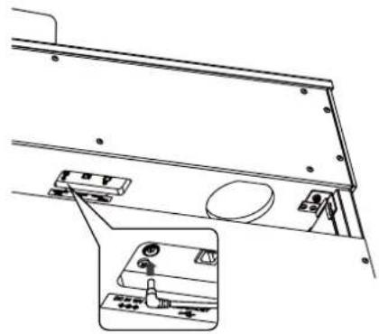 KAWAI CN201 - Connecter l'adaptateur secteur à l'unité principale - 1