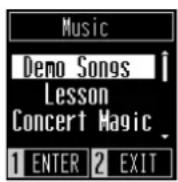 KAWAI CN201 - Entrer dans le mode menu musique - 1