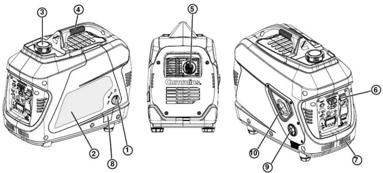 Cummins Onan P2500i - COMPONENTES DEL GENERADOR - 1