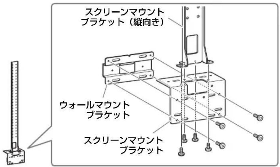 YAMAHA CS800 - スクリーンマウントブラケット（縦向き）とスクリーンマウントブラケット（ウォールマウントブラケット取り付け部品）、ウォールマウントブラケットを同梱のネジで取り付ける - 1