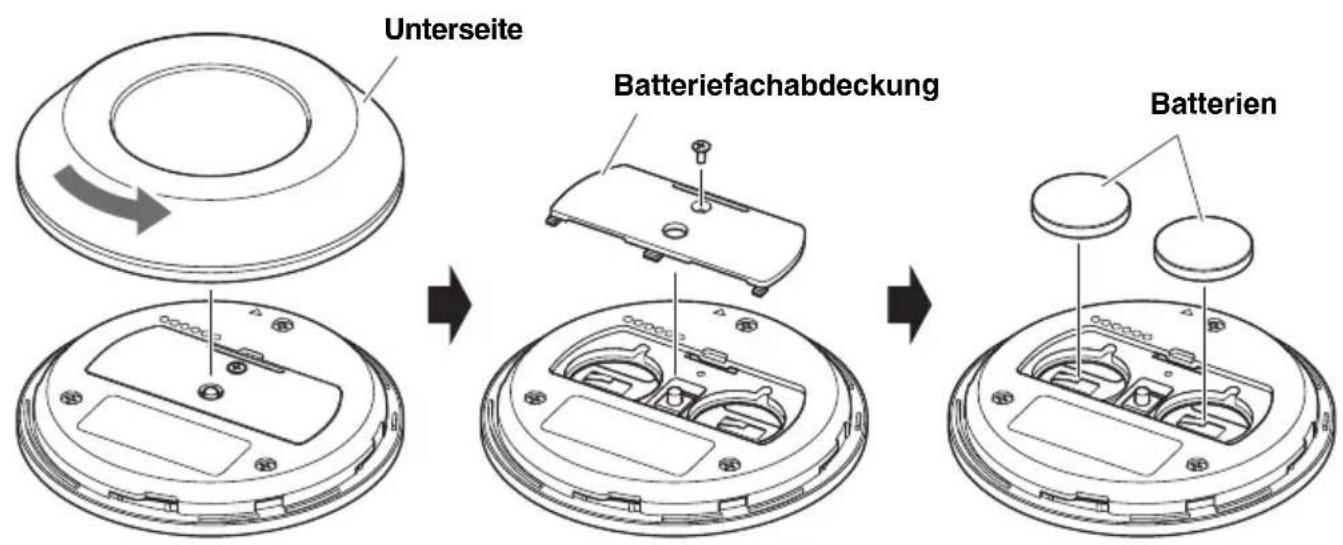YAMAHA CS800 - Fernbedienungsbatterien einlegen/auswechseln - 1