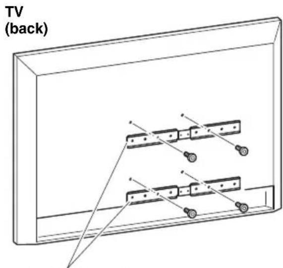 YAMAHA CS800 - Attach the monitor mounting bracket (vertical), monitor mounting bracket (for mounting onto wall mounting bracket) and the wall mounting bracket using the screws included with them. - 2