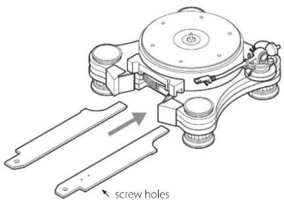 Esoteric Grandioso T1 - Place the installation rails between the base unit feet. - 1
