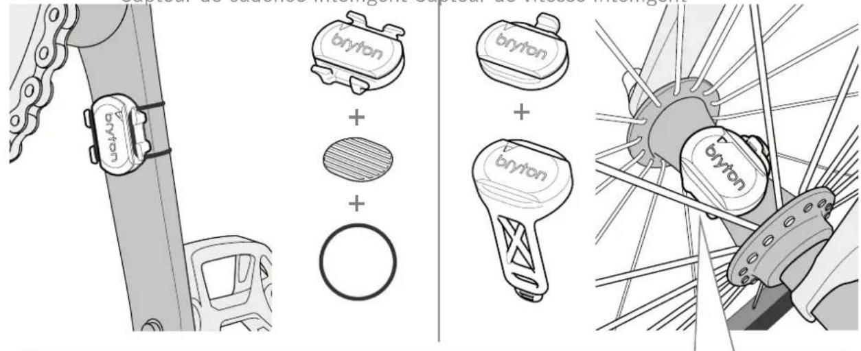 Bryton Rider 11 - Installation du capteur vitesse/cadence (optionnel) - 2
