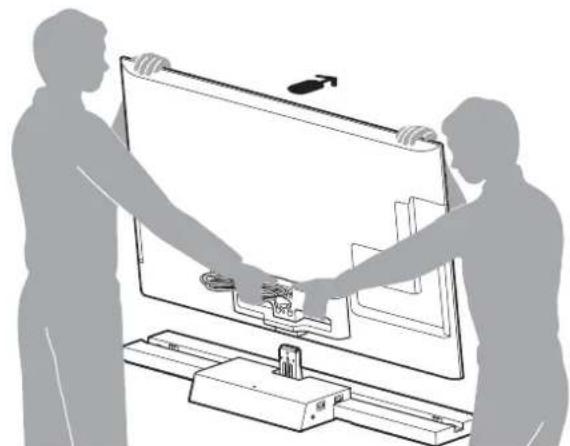 SONY SUB461S - Installeer de tv op de tvstandaard. - 1