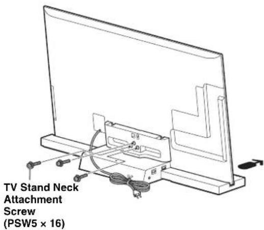 SONY SUB461S - Secure the TV and the TV Stand with the three TV Stand Neck Attachment Screws (PSW5 × 16) (supplied). - 1
