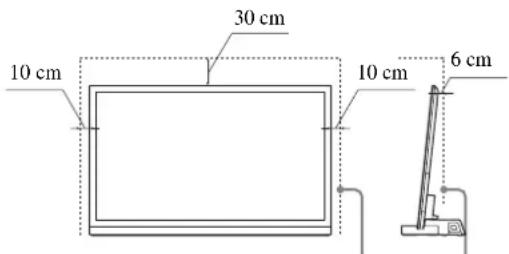 SONY SUB461S - Lassen Sie um das Fernsehgerät ausreichend Platz frei, um eine ausreichende Luftzirkulation zu gewährleisten. - 1