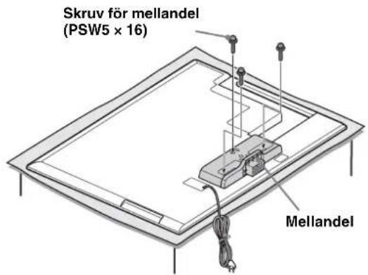 SONY SUB461S - Montera den medfoljande mellandelen på TV-apparatens baksida med hjälp av tre skruvar (PSW5 × 16) (medfoljer). - 1
