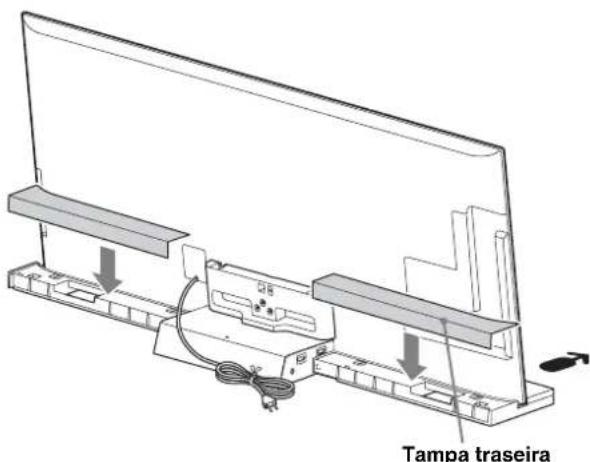 SONY SUB461S - Coloque a tampa traseira no suporte de televisor. (Apenas no modelo SU-B551S) - 1