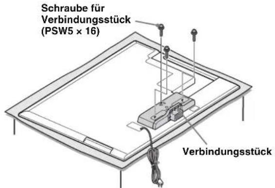 SONY SUB461S - Bringen Sie das mitgelieferte Verbindungsstück mit den drei Schrauben (PSW5 × 16) (mitgeliefert) an der Rückseite des Fernsehgeräts an. - 1
