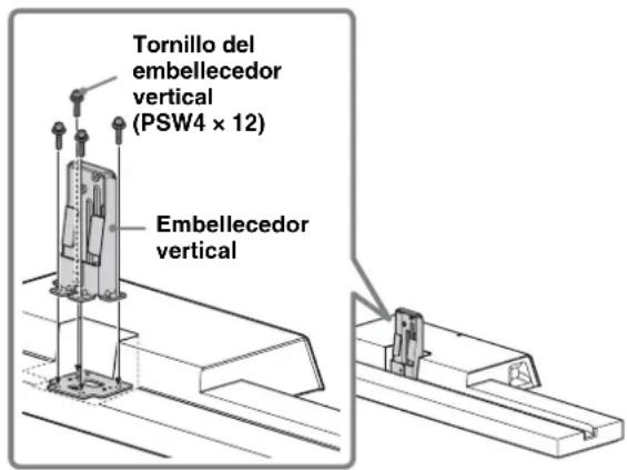 SONY SUB461S - Coloque el separator del embellecedor vertical en el soporte para TV. - 2