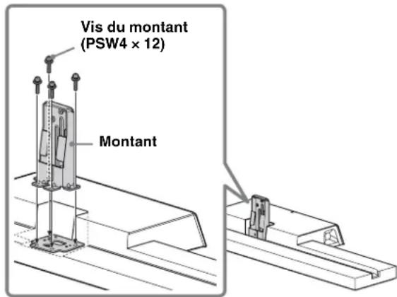 SONY SUB461S - Placez l'entretoise du montant sur le support TV. - 2