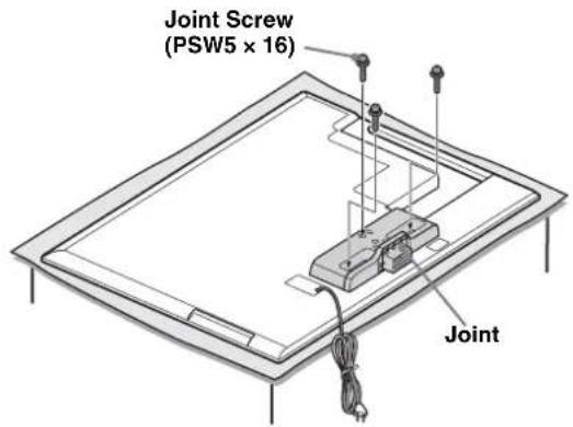 SONY SUB461S - Attach the supplied Joint to the rear of the TV with the three screws (PSW5 × 16) (supplied). - 1
