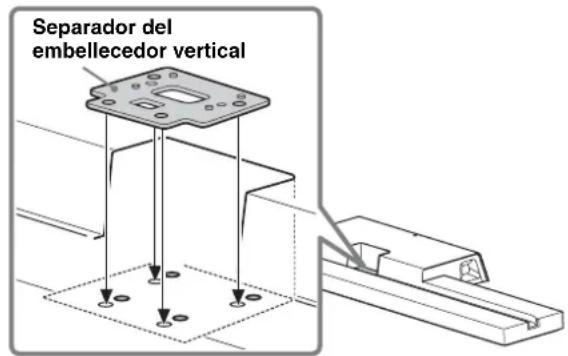 SONY SUB461S - Coloque el separator del embellecedor vertical en el soporte para TV. - 1
