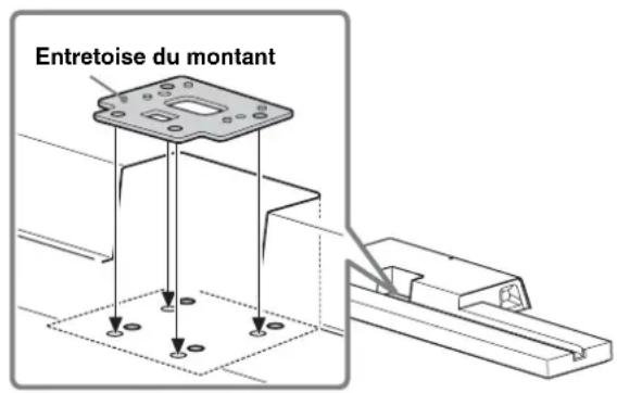 SONY SUB461S - Placez l'entretoise du montant sur le support TV. - 1