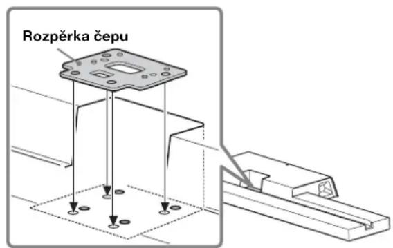 SONY SUB461S - Umistete rozpěrku Čepu na stojan televizoru. - 1